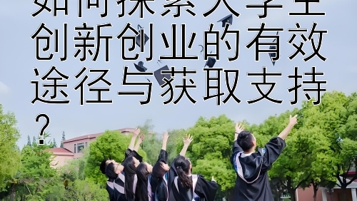 如何探索大学生创新创业的有效途径与获取支持？