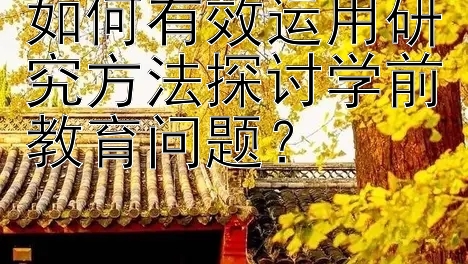 如何有效运用研究方法探讨学前教育问题？