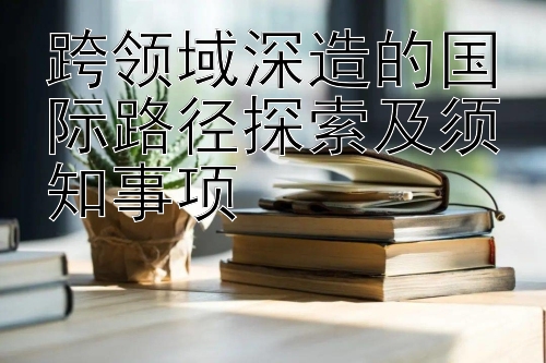 跨领域深造的国际路径探索及须知事项