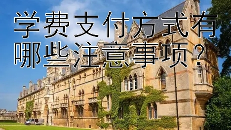 学费支付方式有哪些注意事项？