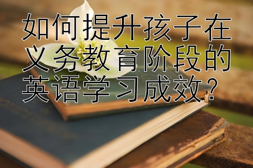 如何提升孩子在义务教育阶段的英语学习成效？