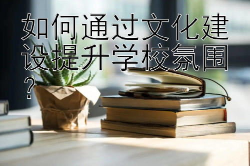 如何通过文化建设提升学校氛围？