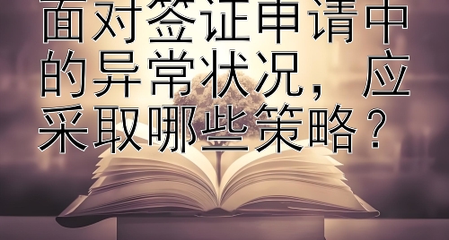 面对签证申请中的异常状况，应采取哪些策略？