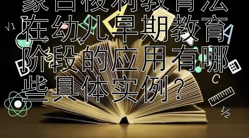 蒙台梭利教育法在幼儿早期教育阶段的应用有哪些具体实例？