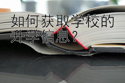 如何获取学校的升学信息？