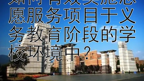 如何有效实施志愿服务项目于义务教育阶段的学校环境中？