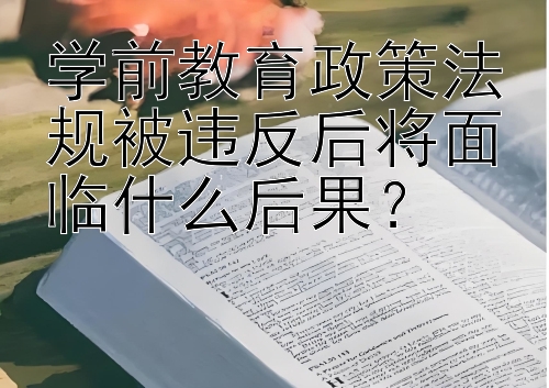 学前教育政策法规被违反后将面临什么后果？