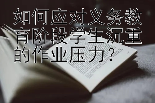 如何应对义务教育阶段学生沉重的作业压力？