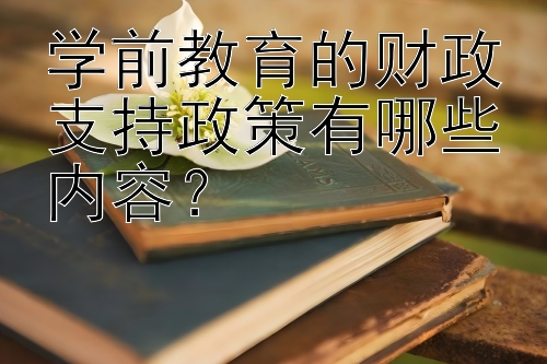 学前教育的财政支持政策有哪些内容？