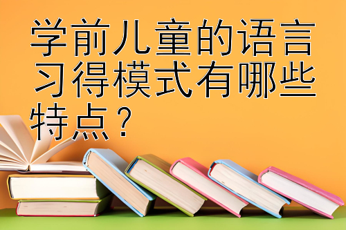 学前儿童的语言习得模式有哪些特点？