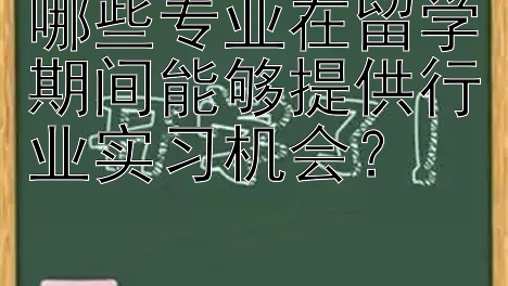 哪些专业在留学期间能够提供行业实习机会？