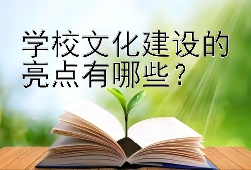 学校文化建设的亮点有哪些？