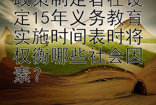 政策制定者在设定15年义务教育实施时间表时将权衡哪些社会因素？