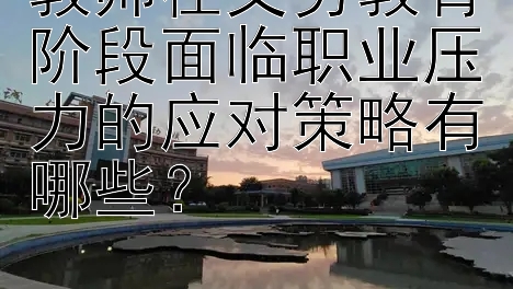 教师在义务教育阶段面临职业压力的应对策略有哪些？