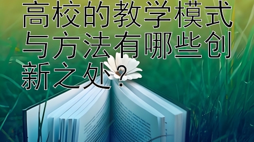 高校的教学模式与方法有哪些创新之处？