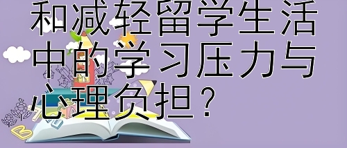 如何有效地管理和减轻留学生活中的学习压力与心理负担？