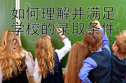 如何理解并满足学校的录取条件？