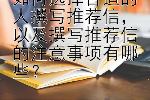 如何选择合适的人撰写推荐信，以及撰写推荐信的注意事项有哪些？