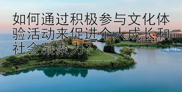 如何通过积极参与文化体验活动来促进个人成长和社会凝聚力？