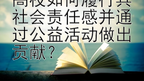 高校如何履行其社会责任感并通过公益活动做出贡献？