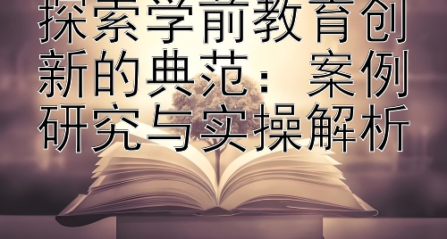 探索学前教育创新的典范：案例研究与实操解析