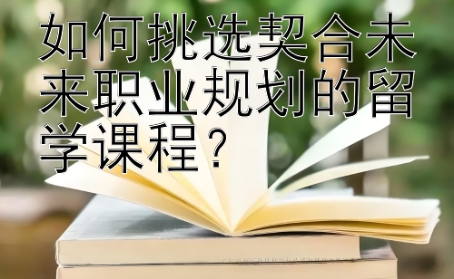 如何挑选契合未来职业规划的留学课程？