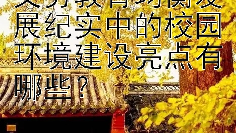 义务教育均衡发展纪实中的校园环境建设亮点有哪些？