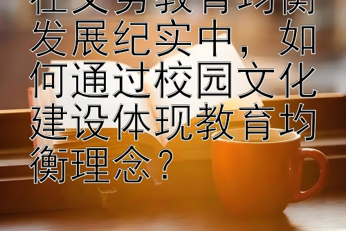 在义务教育均衡发展纪实中，如何通过校园文化建设体现教育均衡理念？