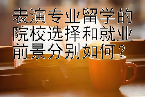 表演专业留学的院校选择和就业前景分别如何？