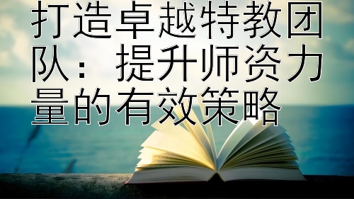 打造卓越特教团队：提升师资力量的有效策略