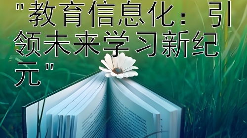 教育信息化：引领未来学习新纪元